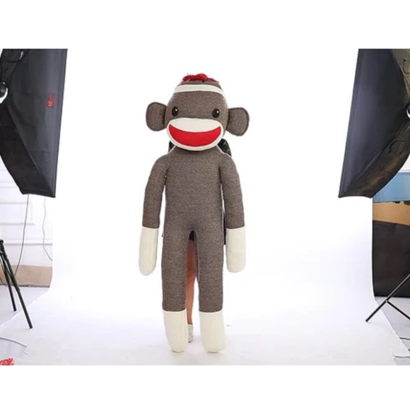 NEW Plushland Blue Giant Sock Monkey Stuffed Animal - Life Size Huge 72 Inches - Picture 3 of 3